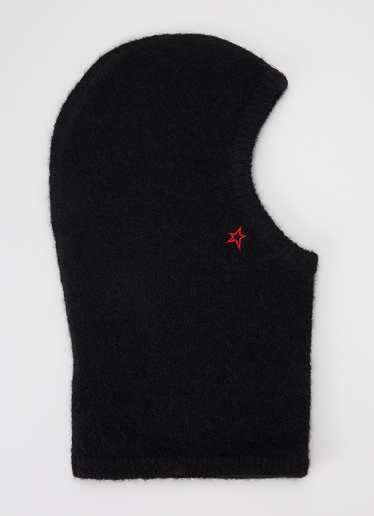 Perfect Moment Dames Fijngebreide balaclava in alpaca wolblend in de kleur Zwart, maat: One Size