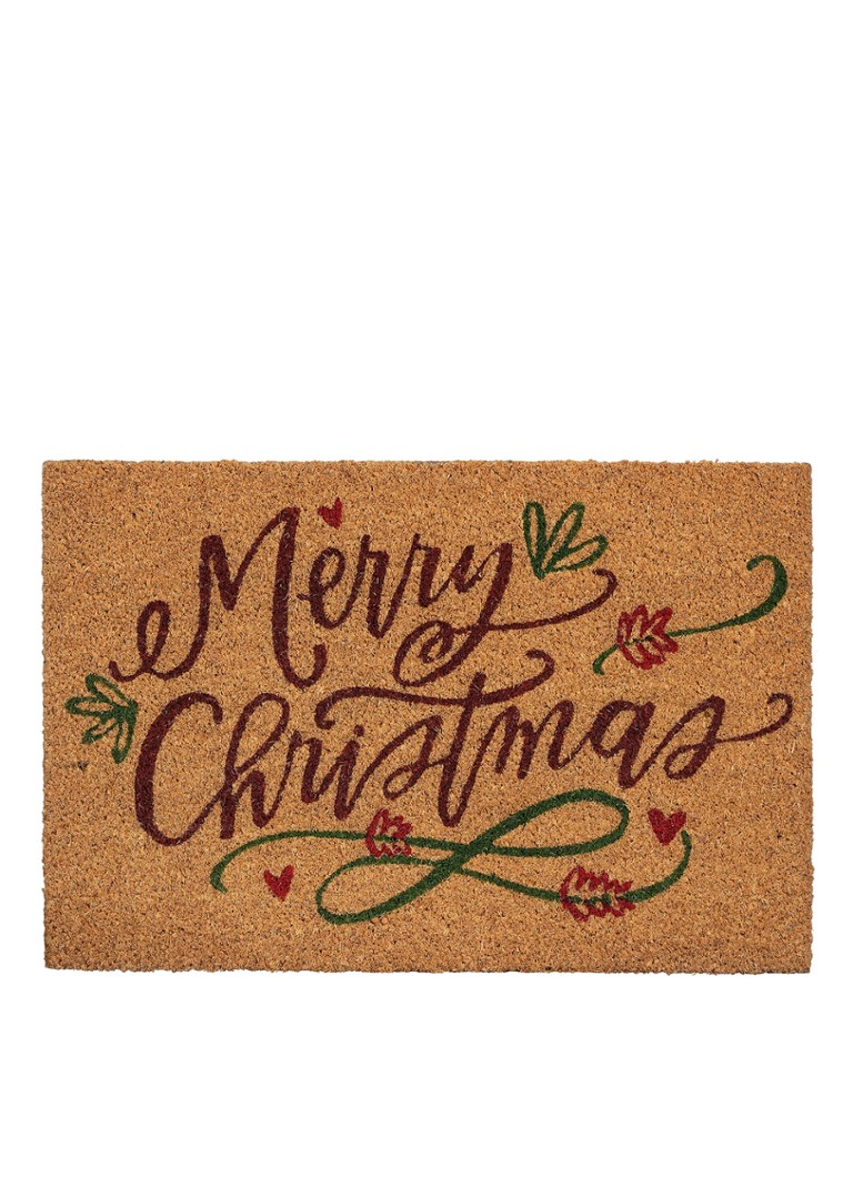 Mica Decorations Merry Christmas deurmat 60 x 40 cm Bruin - Deal