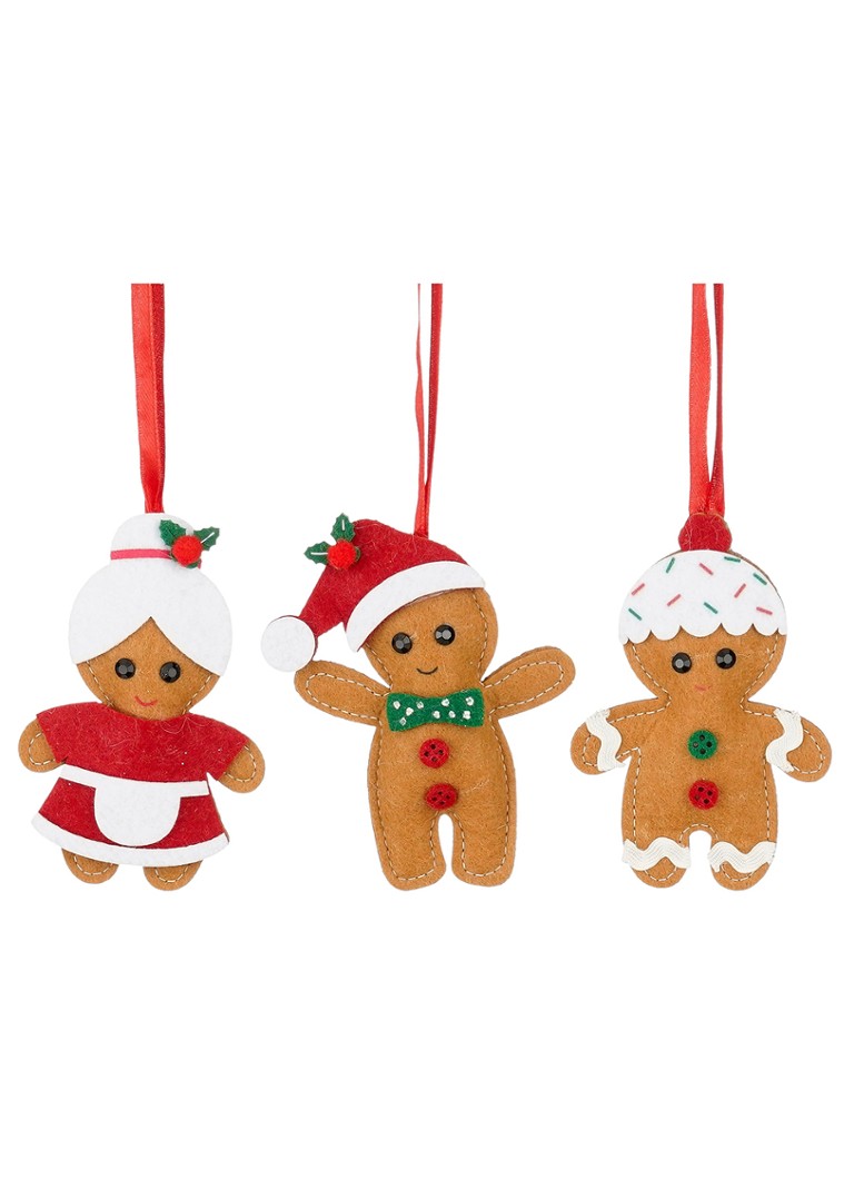 Mica Decorations Peperkoek kersthanger 11 cm set van 3 Bruin - Deal