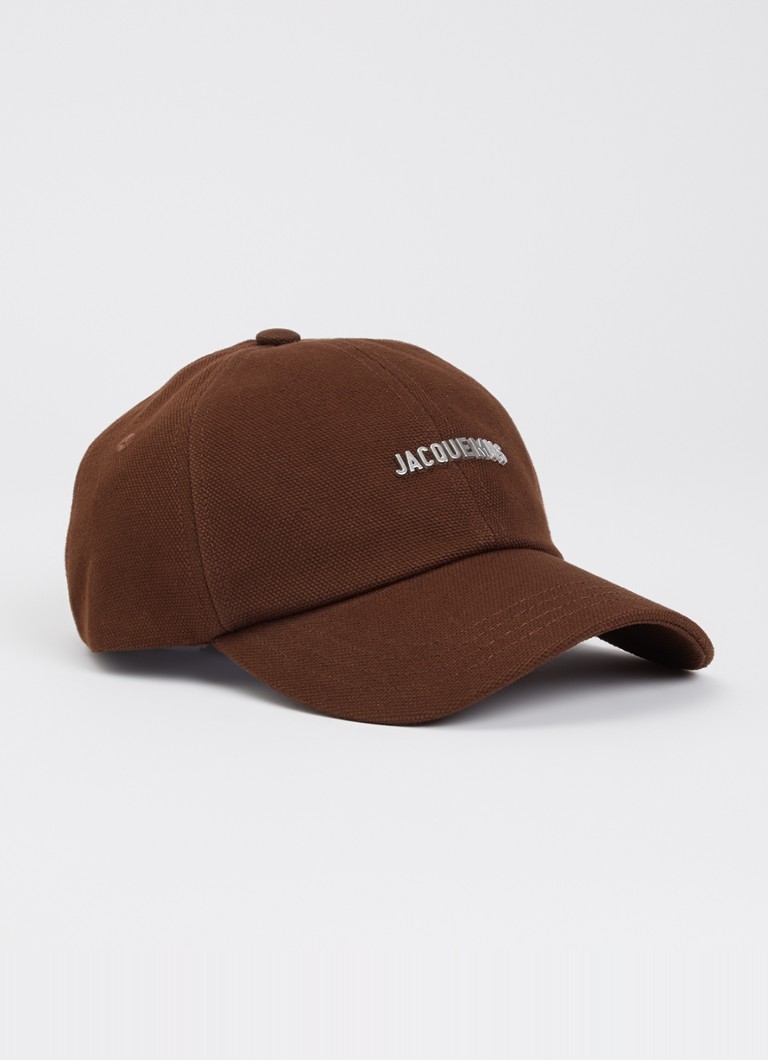 Jacquemus Heren La Casquette Gadjo pet van canvas met logo in de kleur Bruin, maat: 58