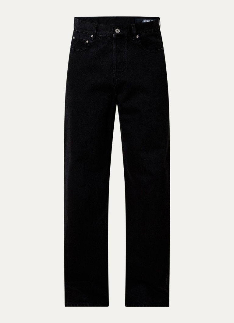 Jacquemus Heren Straight leg jeans met gekleurde wassing in de kleur Zwart, maat: 33