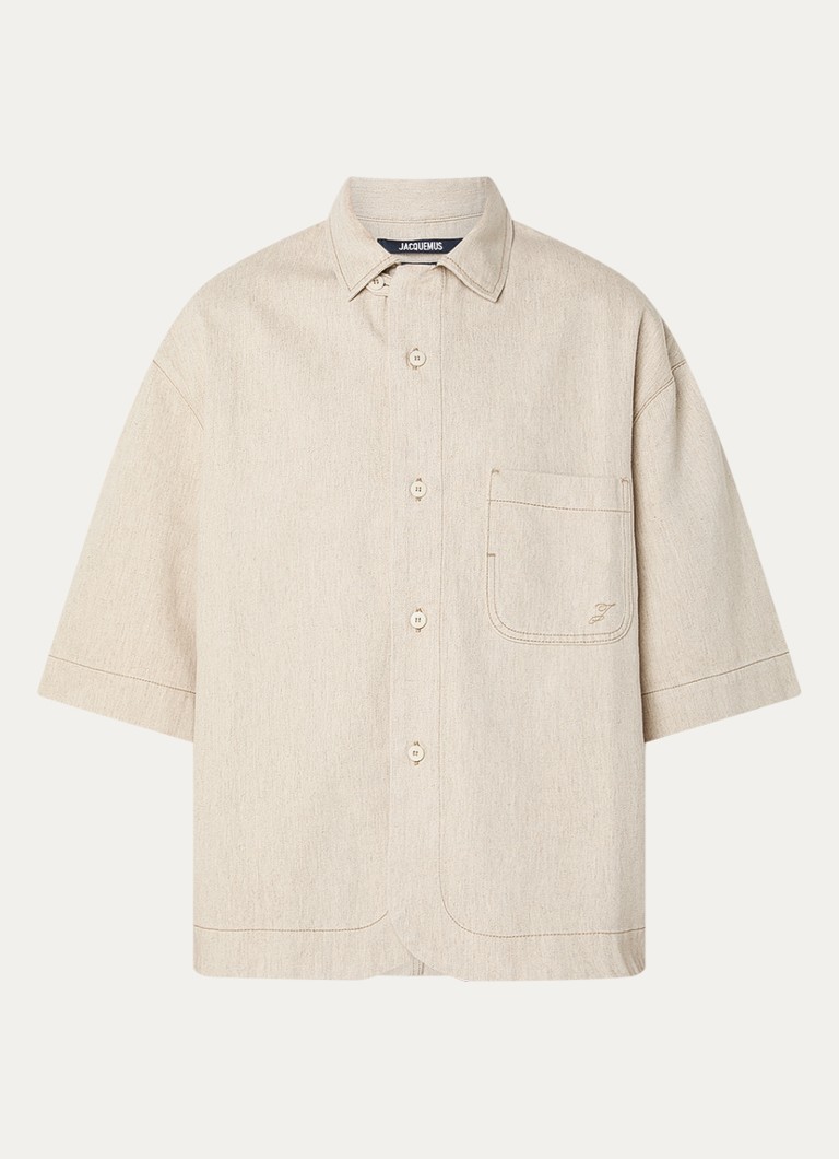 Jacquemus Heren Regular fit overhemd met borstzak in de kleur Creme, maat: 50