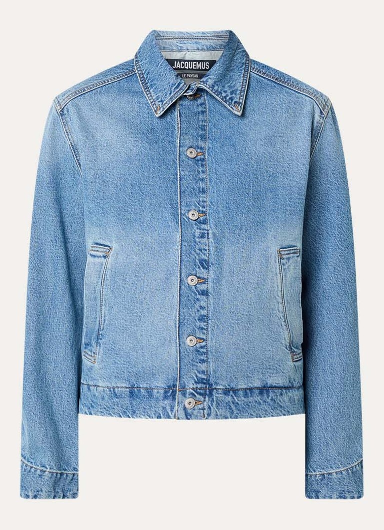 Jacquemus Heren Spijkerjas met steekzakken in de kleur Indigo, maat: 52