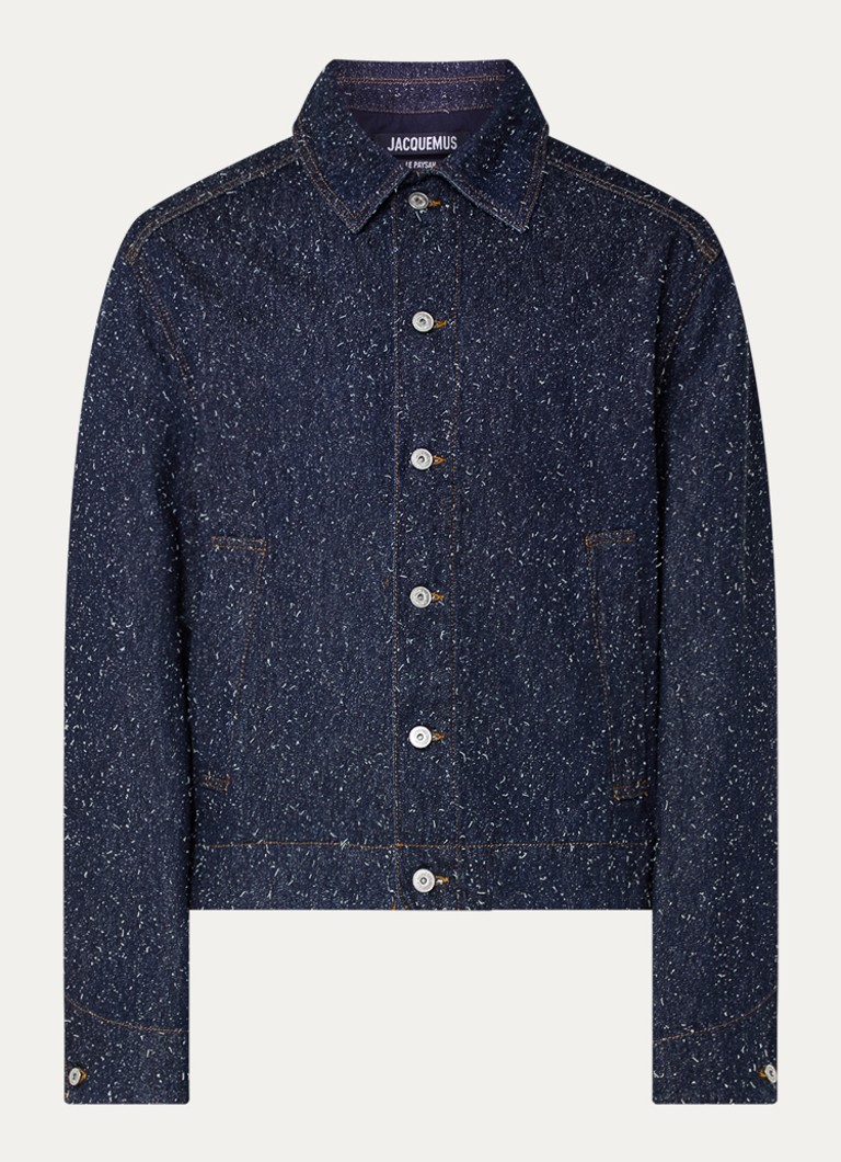 Jacquemus Heren La Veste spijkerjas met structuur in de kleur Indigo, maat: 50
