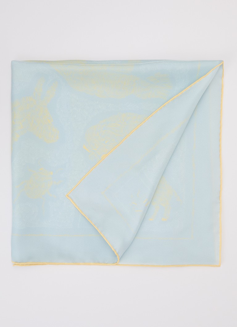 Jacquemus Heren Le Foulard sjaal van zijde 65 x 65 cm in de kleur Lichtblauw, maat: OS