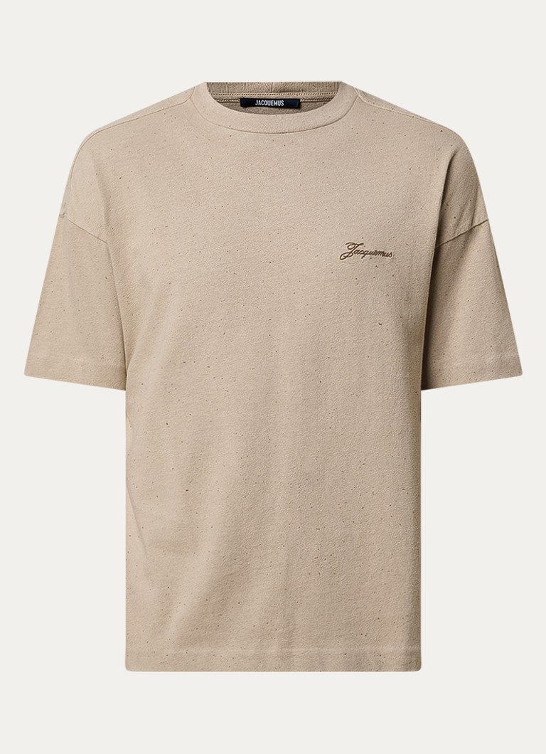 Jacquemus Heren Brodero T-shirt met logoborduring in de kleur Donkerbeige, maat: S