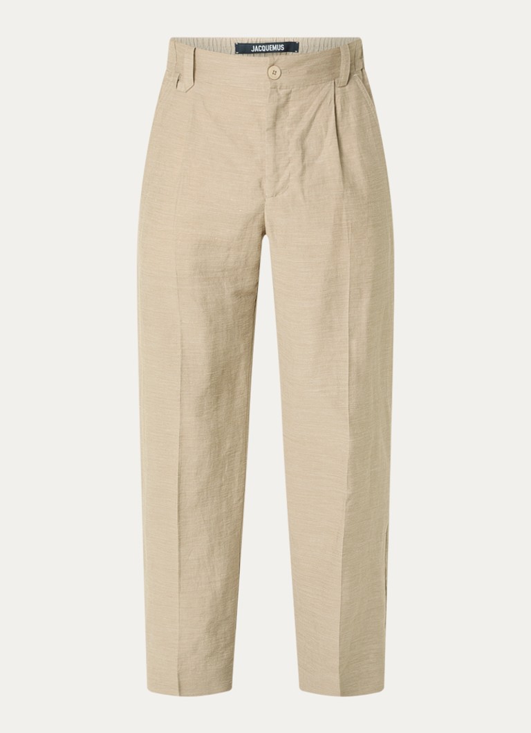 Jacquemus Heren Croisiere straight fit pantalon met steekzakken in de kleur Beige, maat: 52