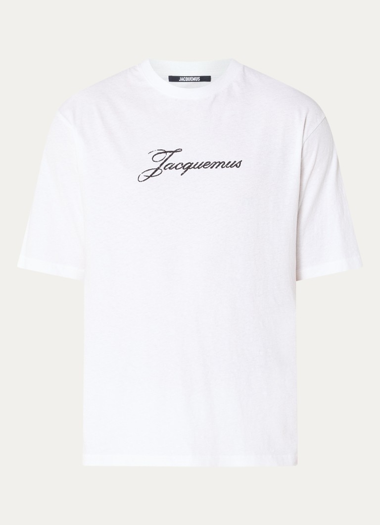 Jacquemus Heren T-shirt met logoprint in de kleur Wit, maat: S