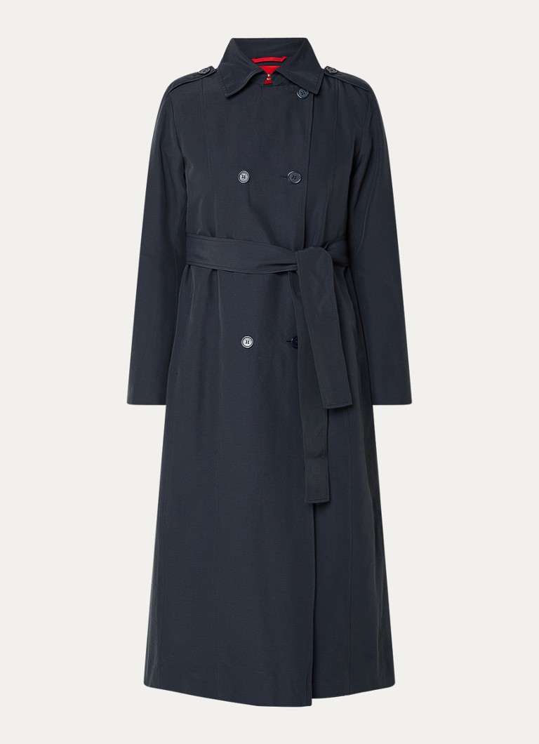 Max & Co Dames Milong double-breasted trenchcoat met strikceintuur in de kleur Donkerblauw