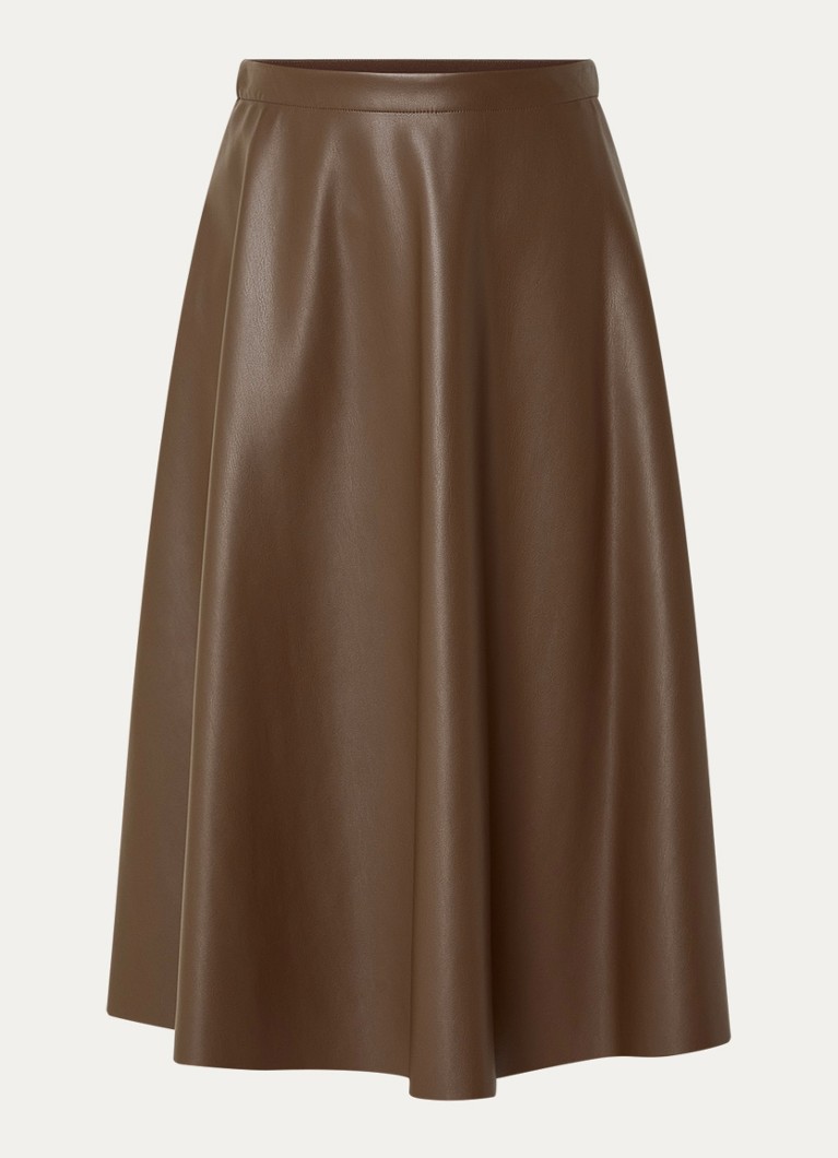 Max & Co Dames Trivio midi rok van imitatieleer in de kleur Bruin