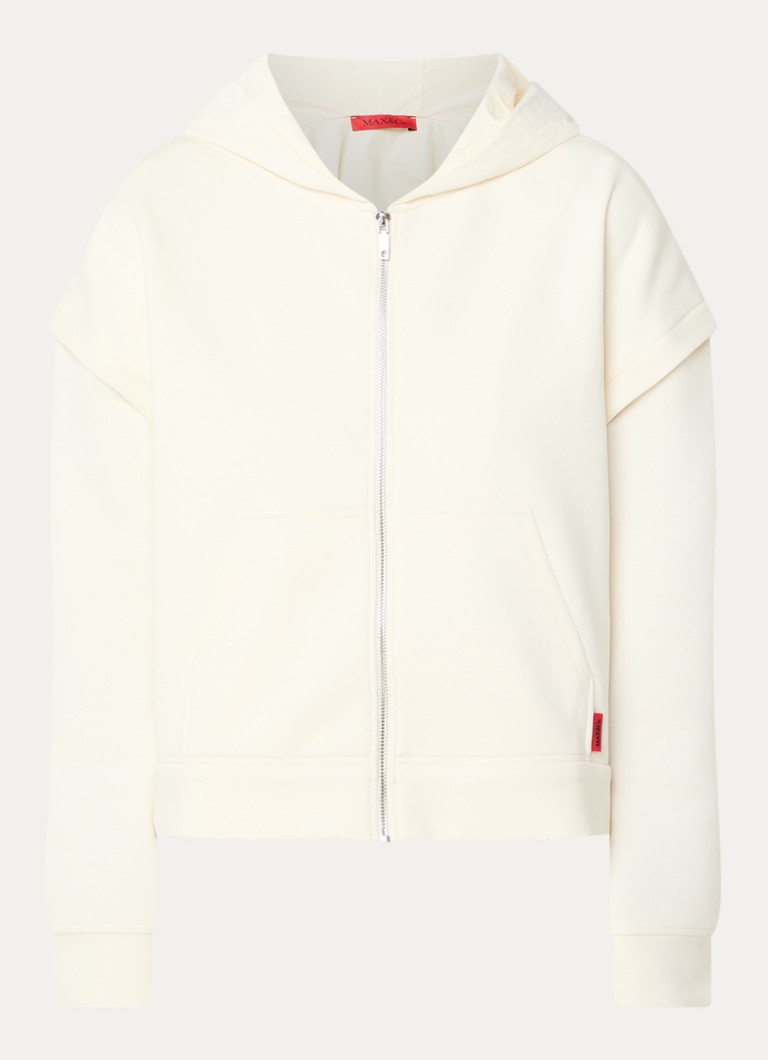 Max & Co Dames Bavero sweatvest met capuchon in de kleur Gebroken wit