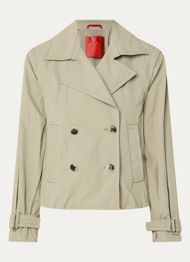 Max & Co Dames Romeo double-breasted trenchcoat met steekzakken in de kleur Khaki