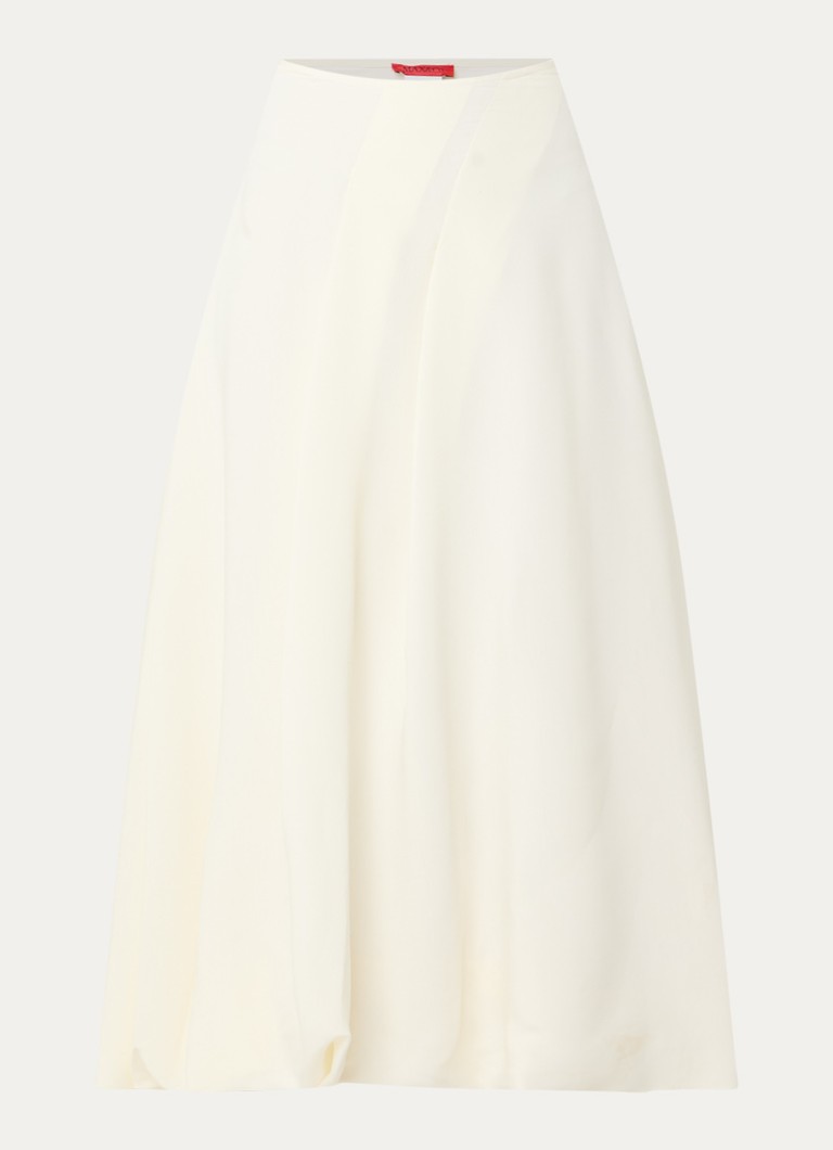 Max & Co Dames Etra midi rok met trekkoord in de kleur Gebroken wit