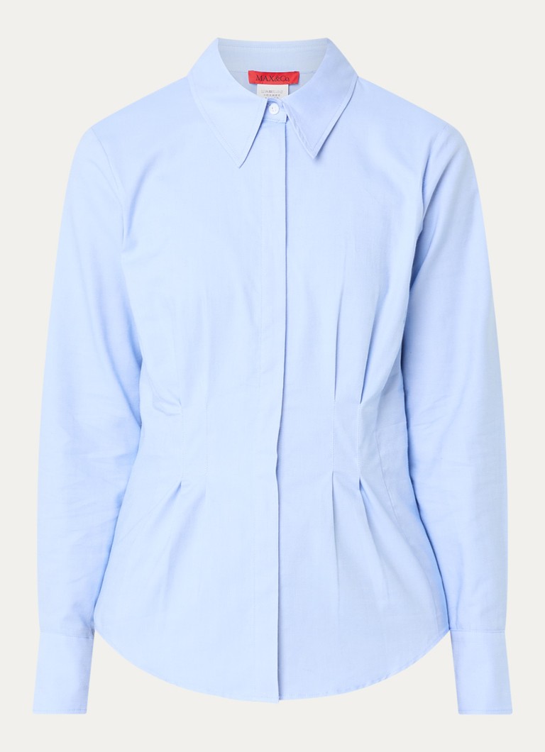 Max & Co Dames Ondin blouse met kraag in de kleur Lichtblauw