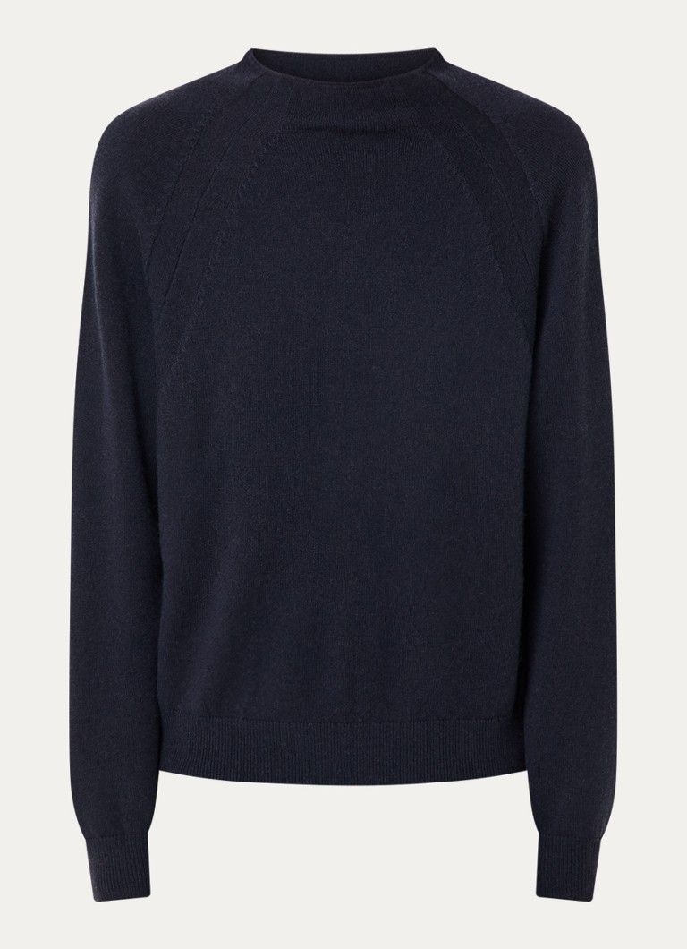 Max & Co Dames Yoro fijngebreide pullover in kasjmierblend in de kleur Donkerblauw