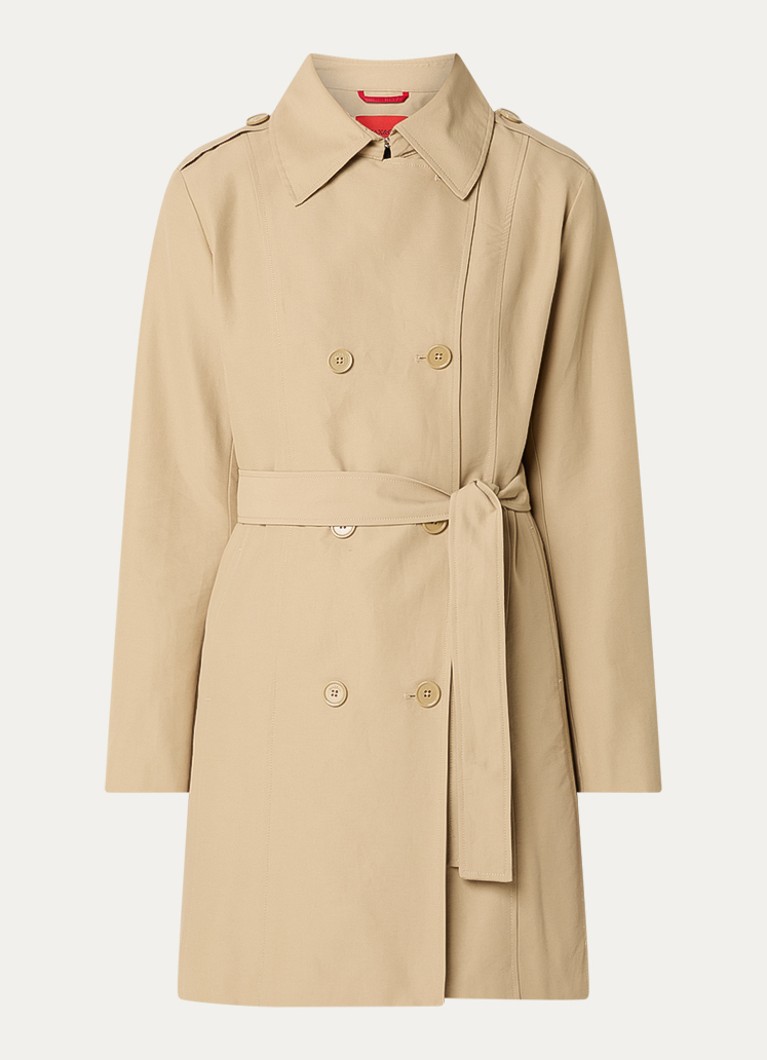 Max & Co Dames Milo double-breasted trenchcoat met steekzakken in de kleur Camel
