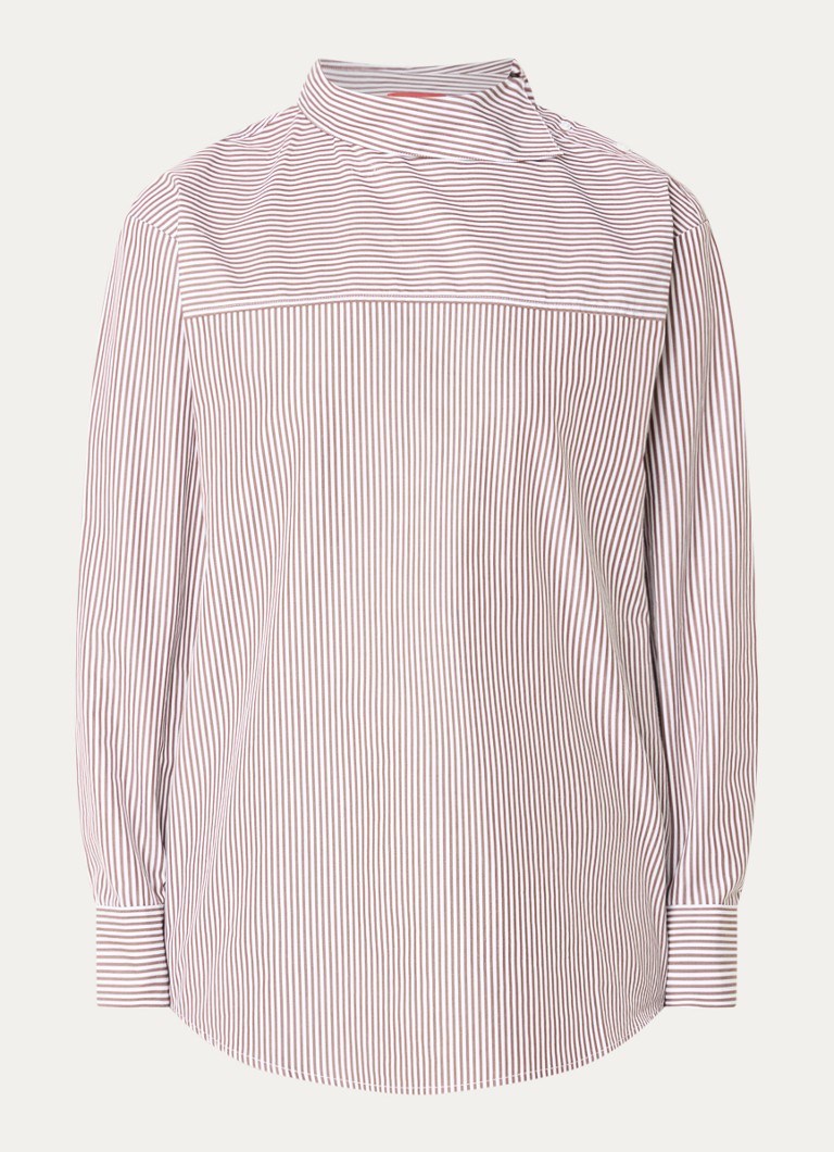 Max & Co Dames Mcodonata blouse met streepprint in de kleur Lichtbruin