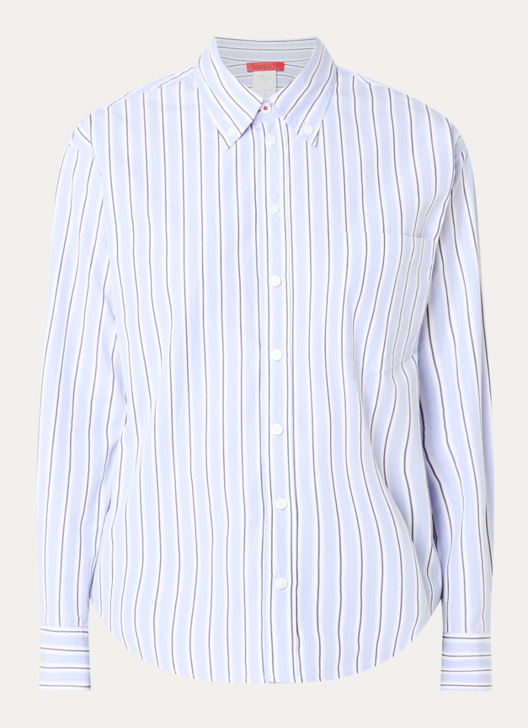 Max & Co Dames Febe blouse met streepprint in de kleur Blauw