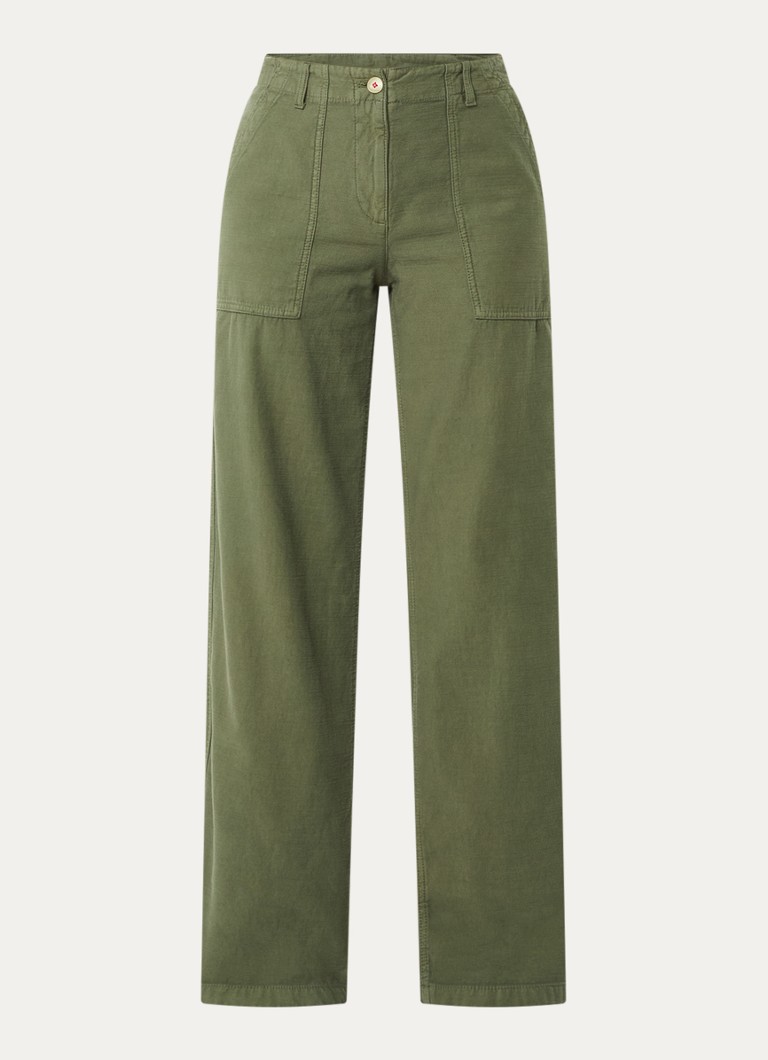 Max & Co Dames Emiro high waist loose fit broek met steekzakken in de kleur Groen