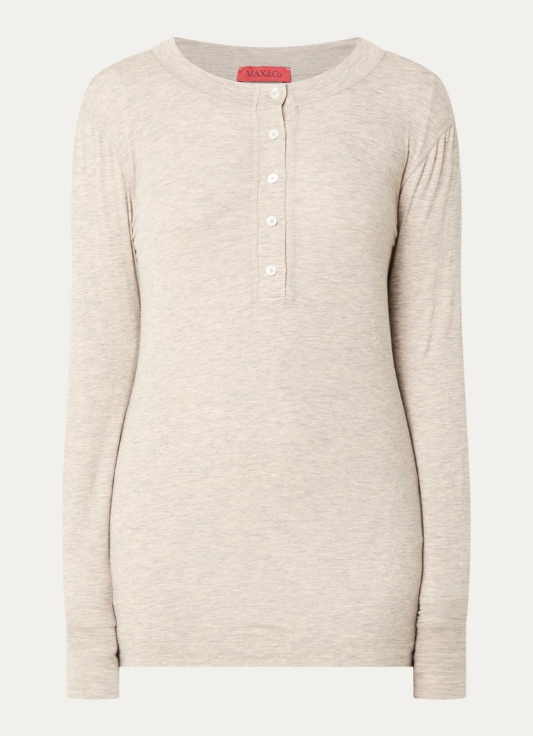 Max & Co Dames Longsleeve met gemêleerd dessin in de kleur Grijsmele