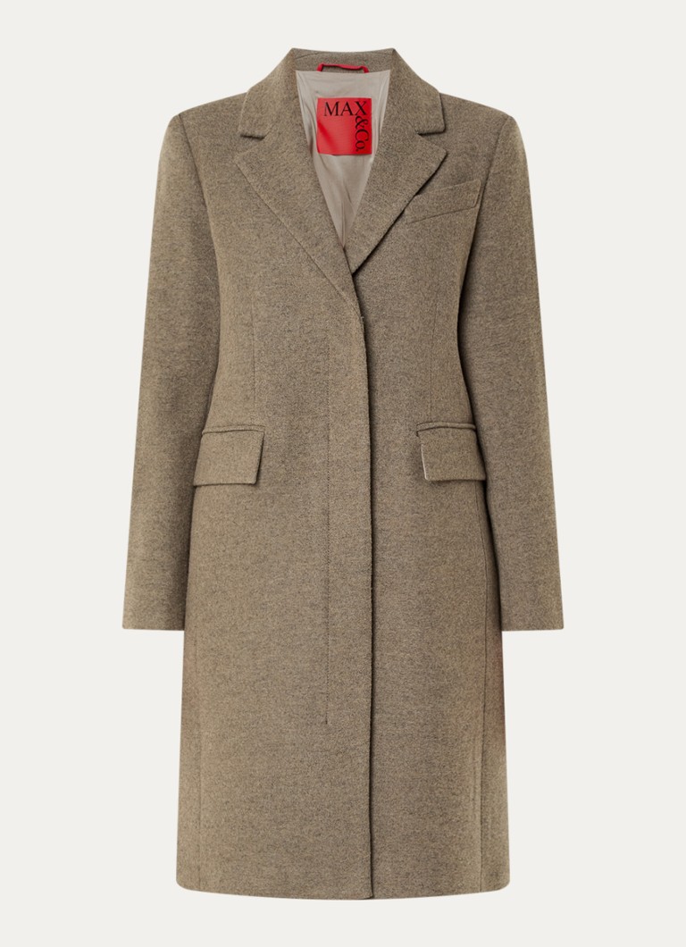 Max & Co Dames Bacini mantel in scheerwolblend in de kleur Grijs