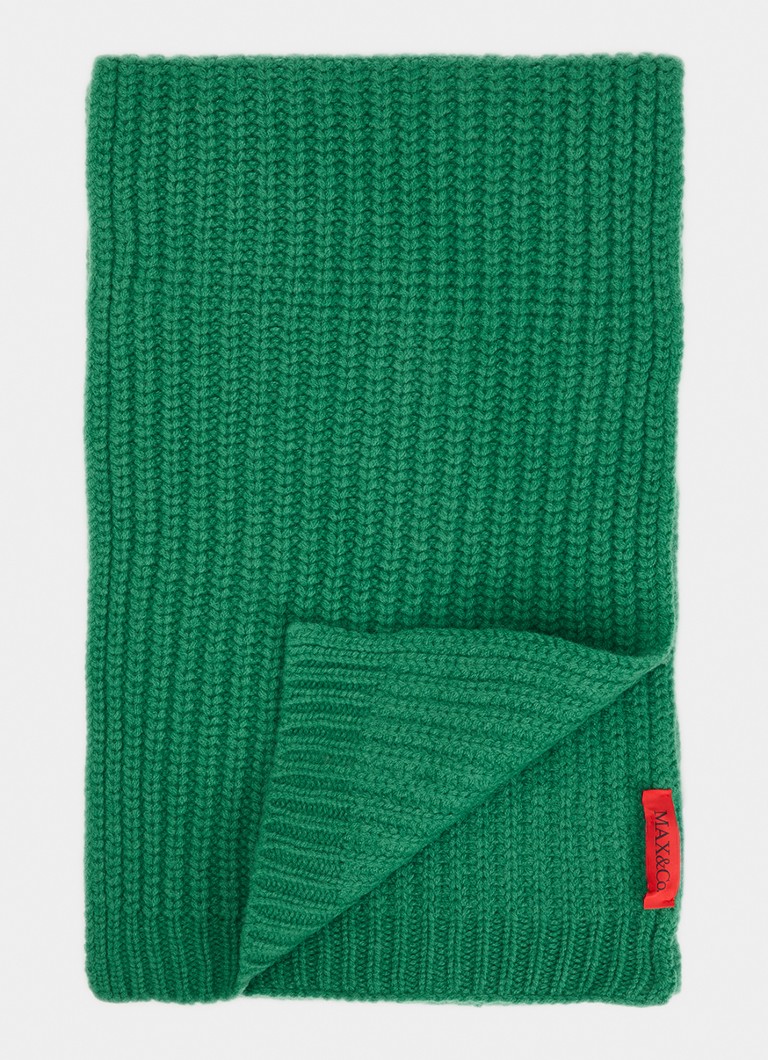Max & Co Dames Grofgebreide sjaal van wol in de kleur Groen