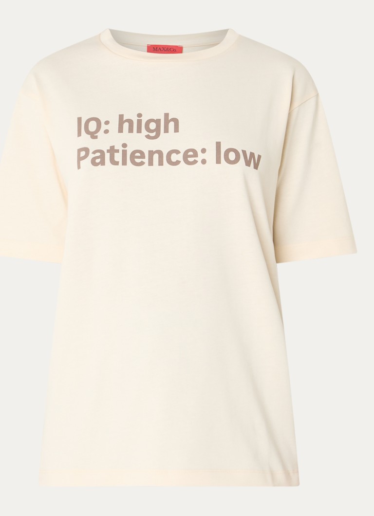Max & Co Dames T-shirt met print in de kleur Creme