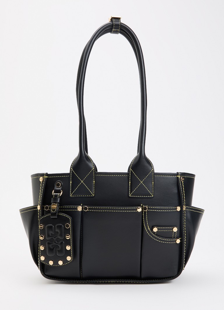 Ganni Dames Small Posy schoudertas met tasbedel in de kleur Zwart, maat: One Size