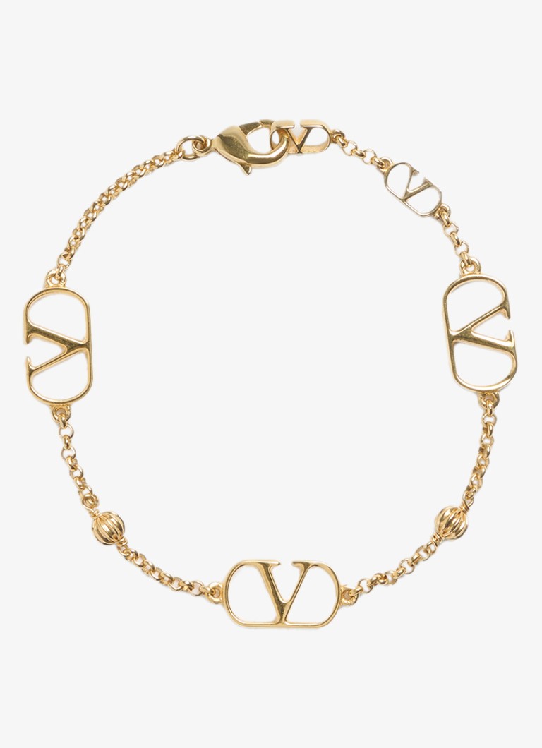 Valentino Garavani Dames Vlogo Signature armband met logo in de kleur Goud