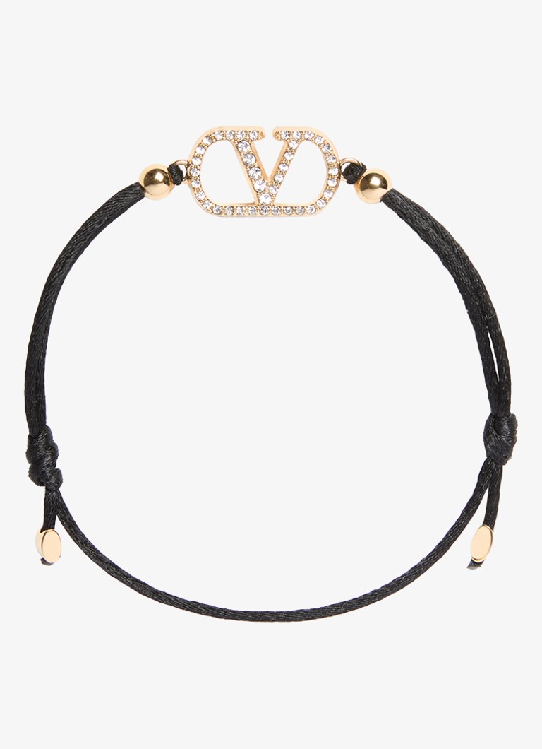 Valentino Garavani Dames Signature armband met logo in de kleur Zwart