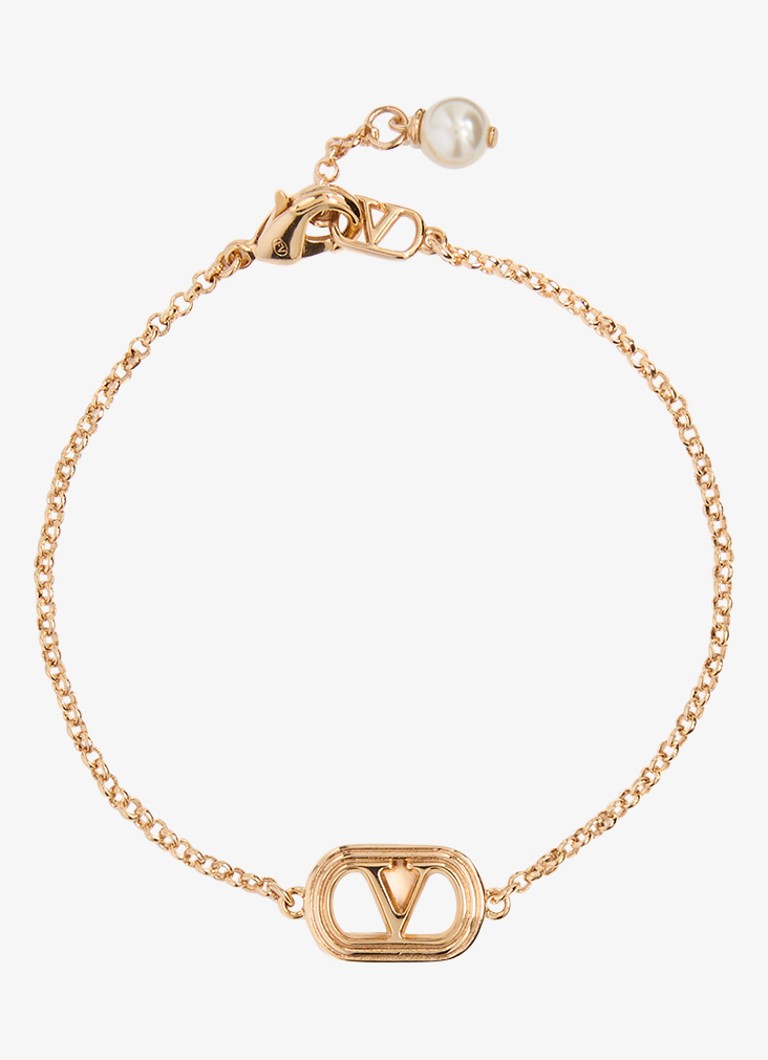 Valentino Garavani Dames Ovalette armband met logo in de kleur Goud
