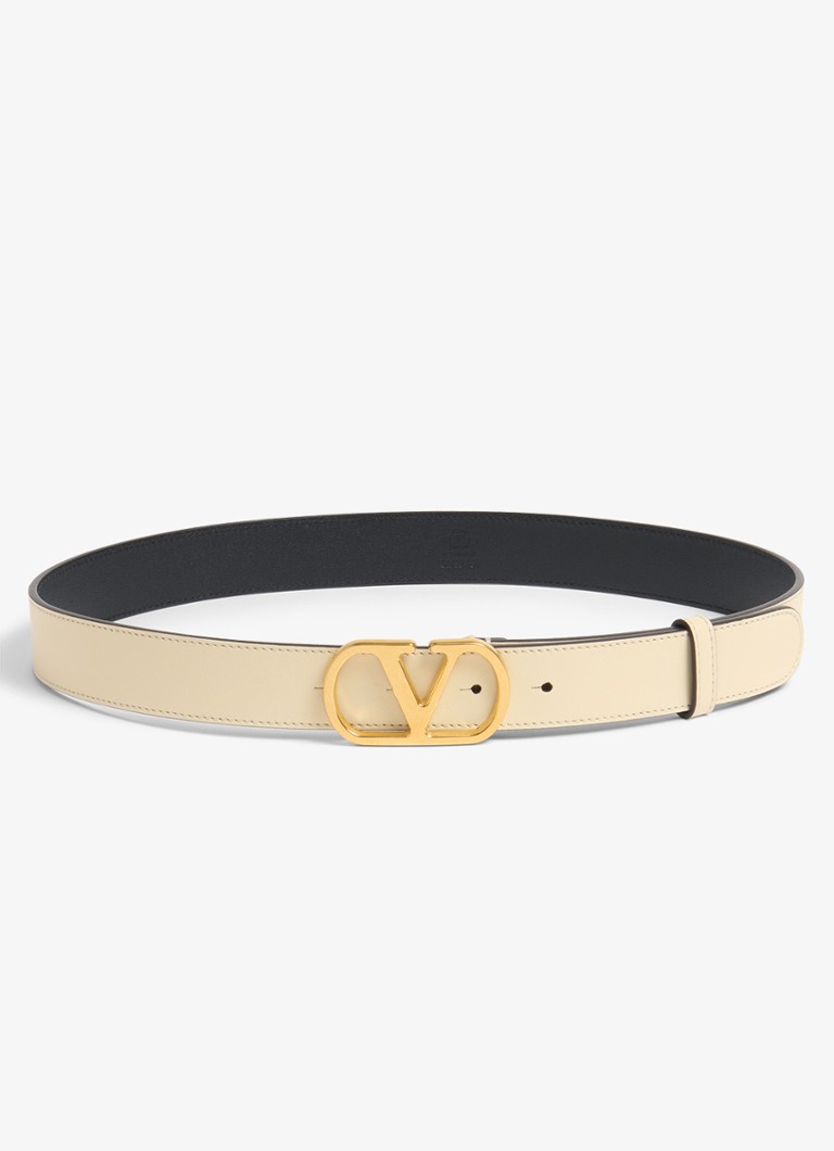 Valentino Garavani Dames VLogo Signature riem van kalfsleer in de kleur Creme