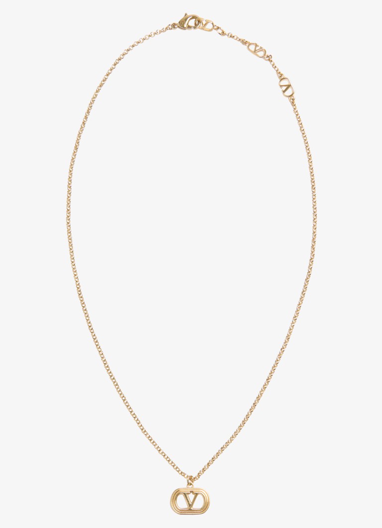 Valentino Garavani Dames Ovalette ketting met logo in de kleur Goud