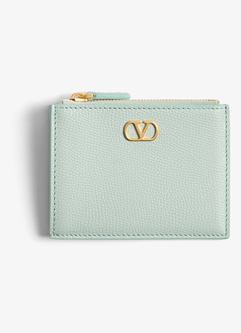 Valentino Garavani Dames VLogo Signature pasjeshouder van kalfsleer in de kleur Mint