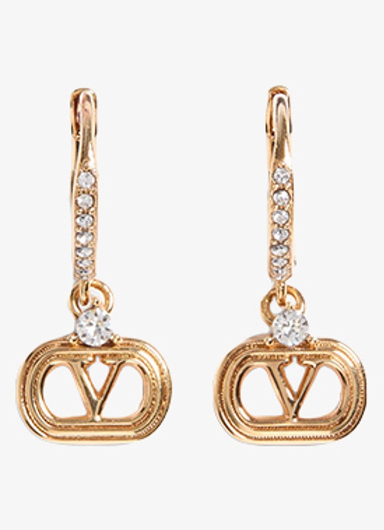Valentino Garavani Dames Oorhangers met logo in de kleur Goud