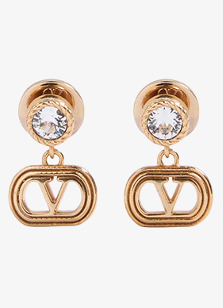 Valentino Garavani Dames Oorknopjes met logo in de kleur Goud