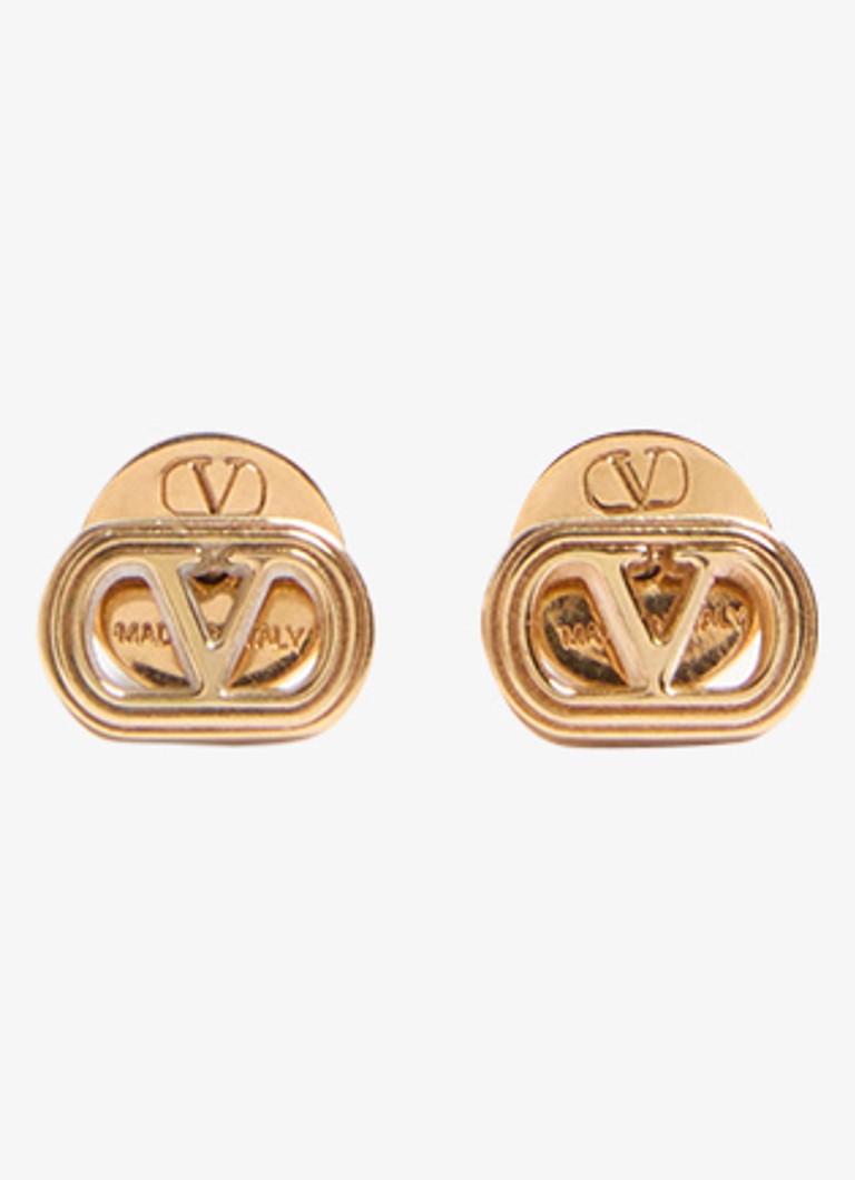 Valentino Garavani Dames Oorknopjes met logo in de kleur Goud