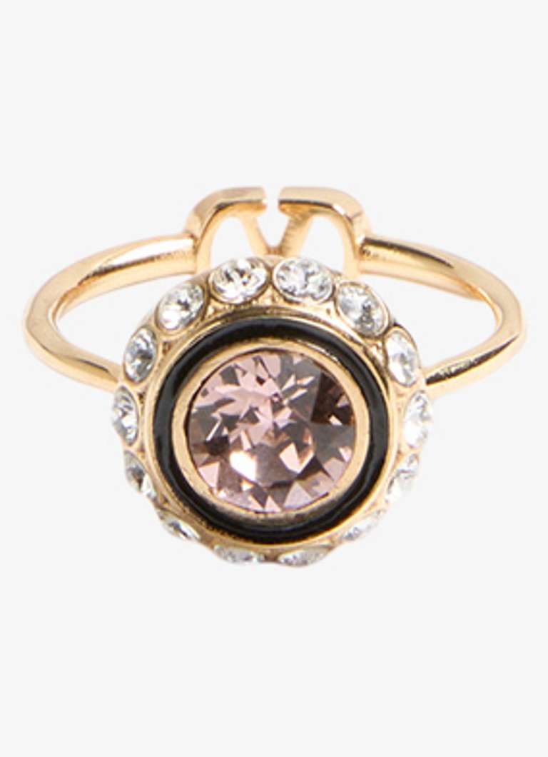 Valentino Garavani Dames VLogo Signature ring met kristal in de kleur Goud