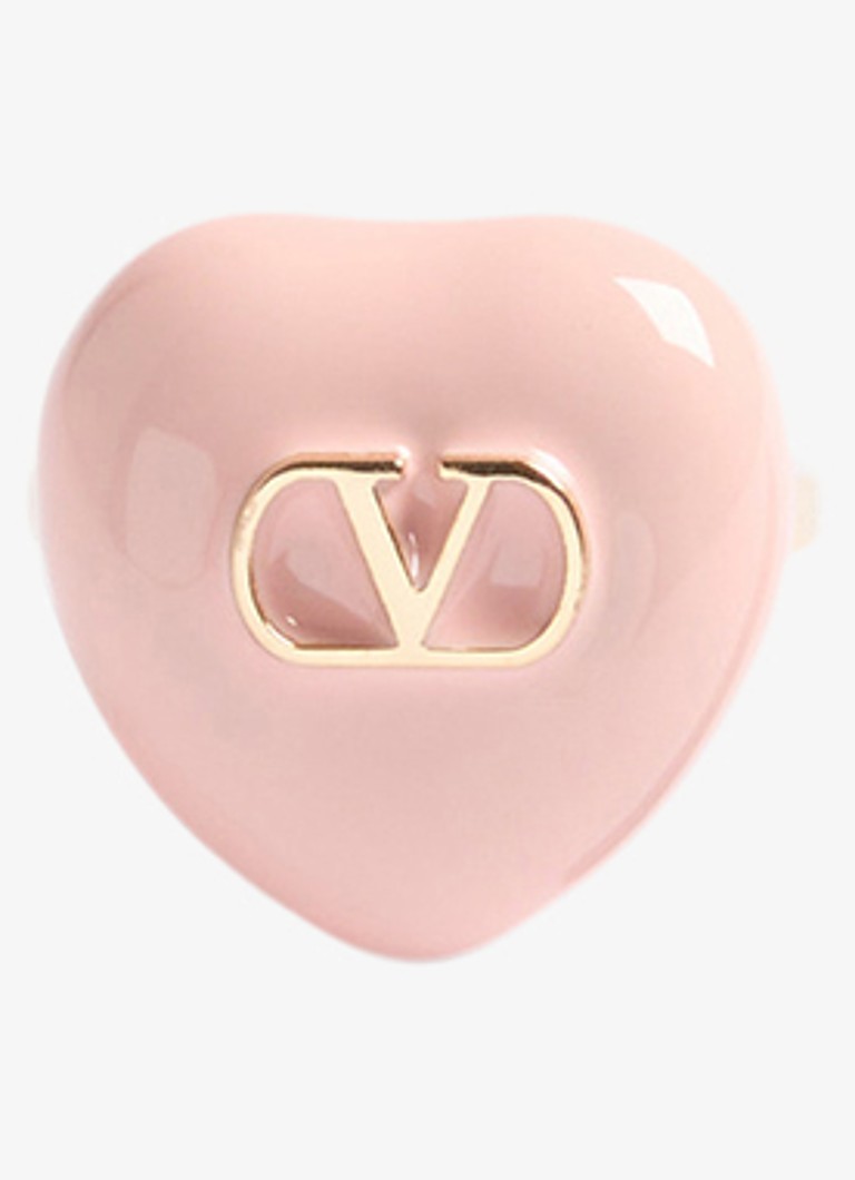 Valentino Garavani Dames Coeur Royal ring met logo in de kleur Roze