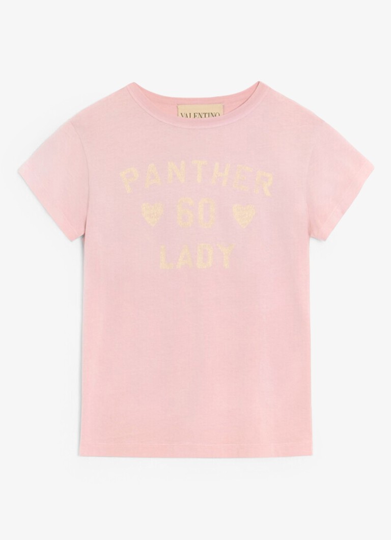Valentino Garavani Dames T-shirt met front- en backprint in de kleur Roze