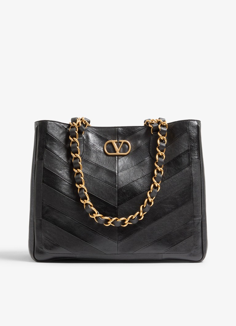 Valentino Garavani Dames Shopper van lamsleer in de kleur Zwart
