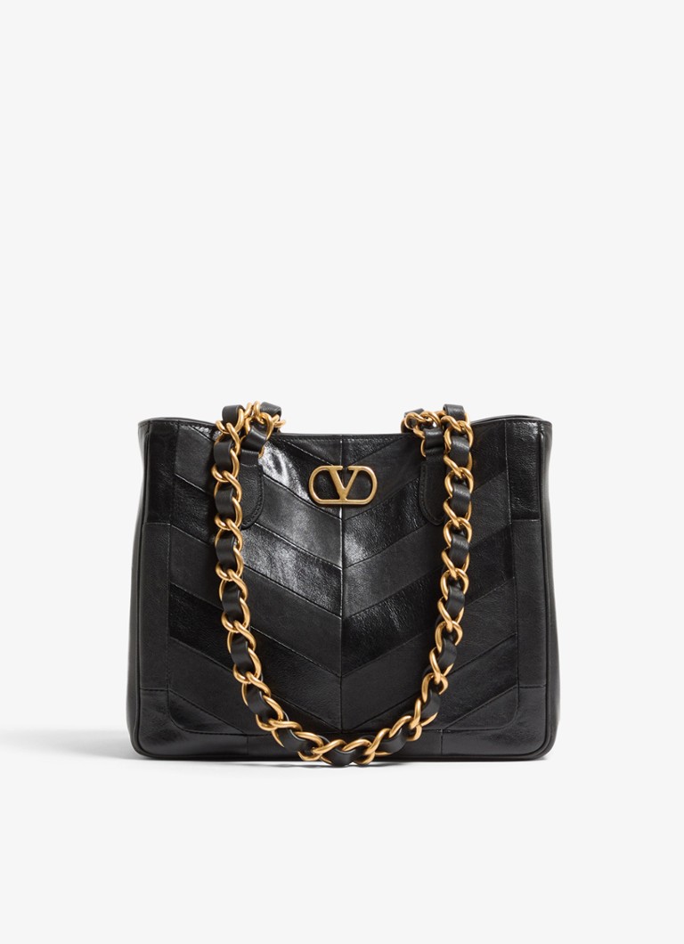 Valentino Garavani Dames Shopper van lamsleer in de kleur Zwart