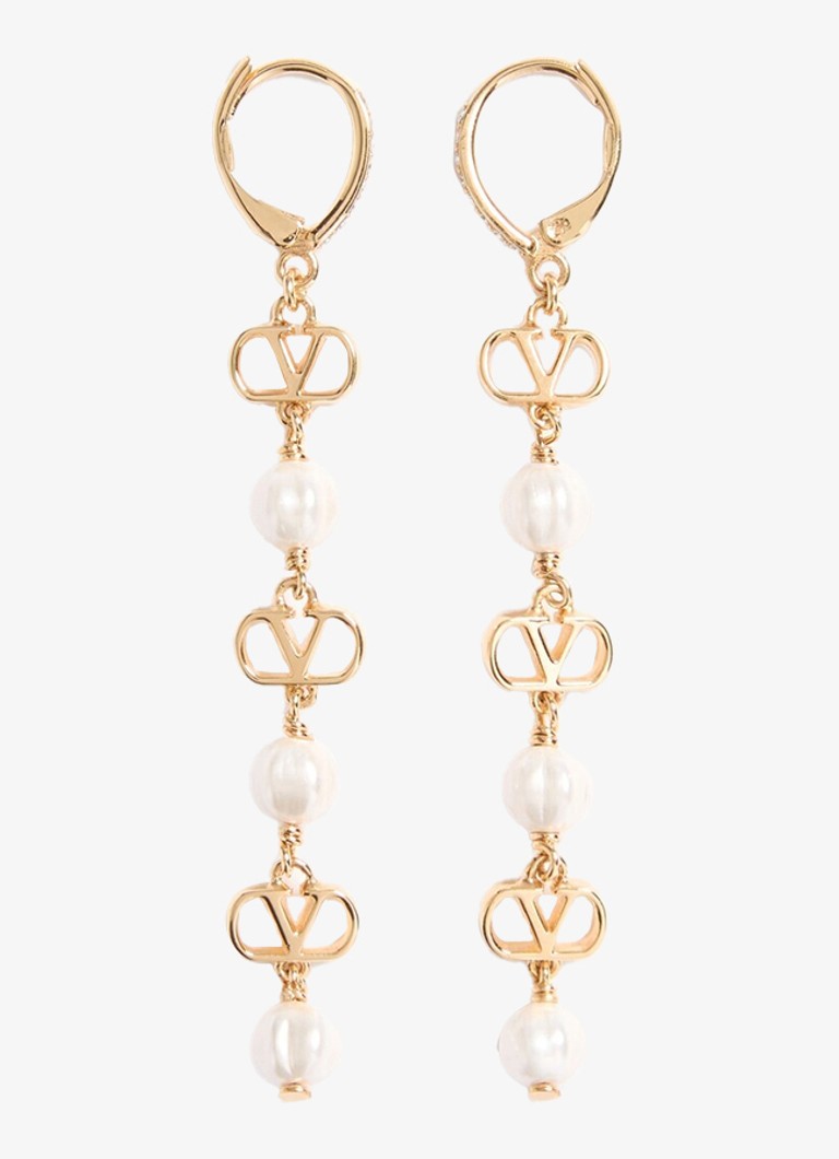 Valentino Garavani Dames VLogo Signature oorhangers met logo in de kleur Goud