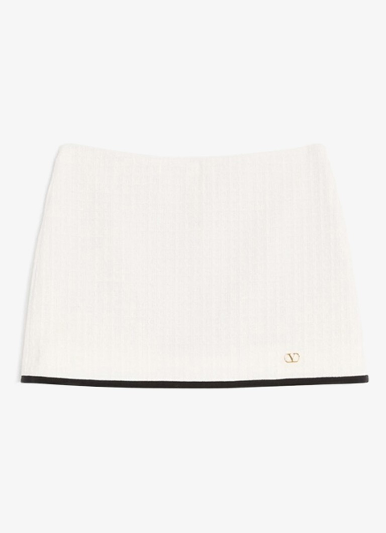 Valentino Garavani Dames Minirok met tweed-look in de kleur Wit