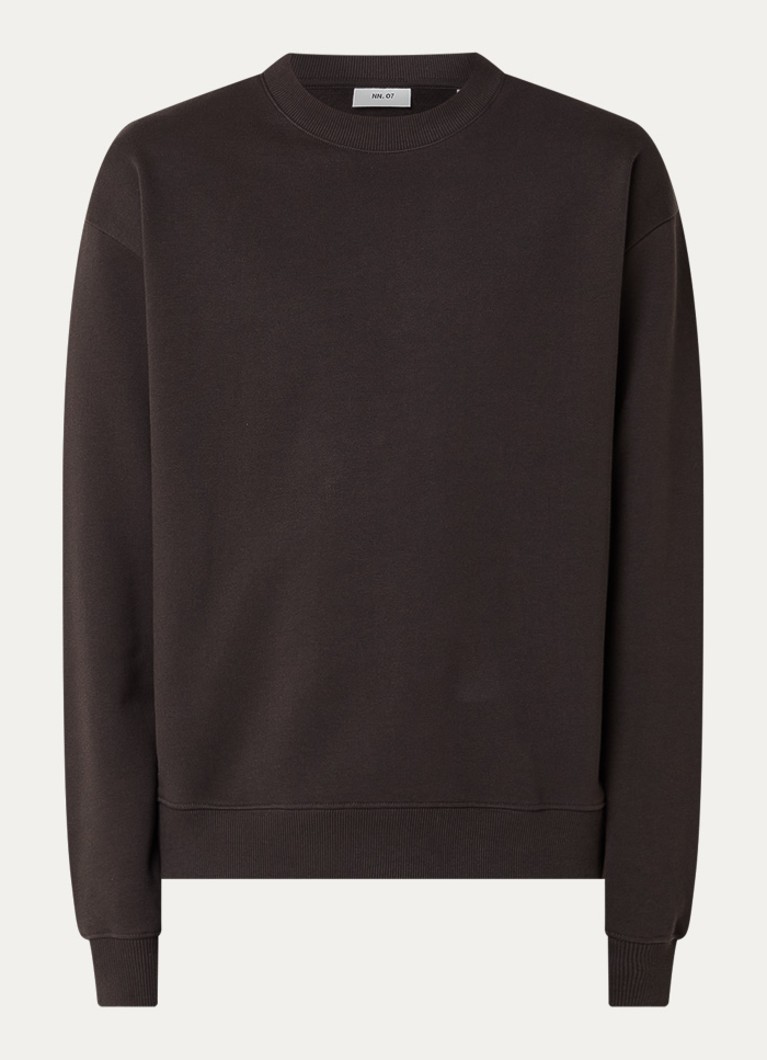 NN.07 Heren David sweater met ronde hals in de kleur Bruin, maat: XL