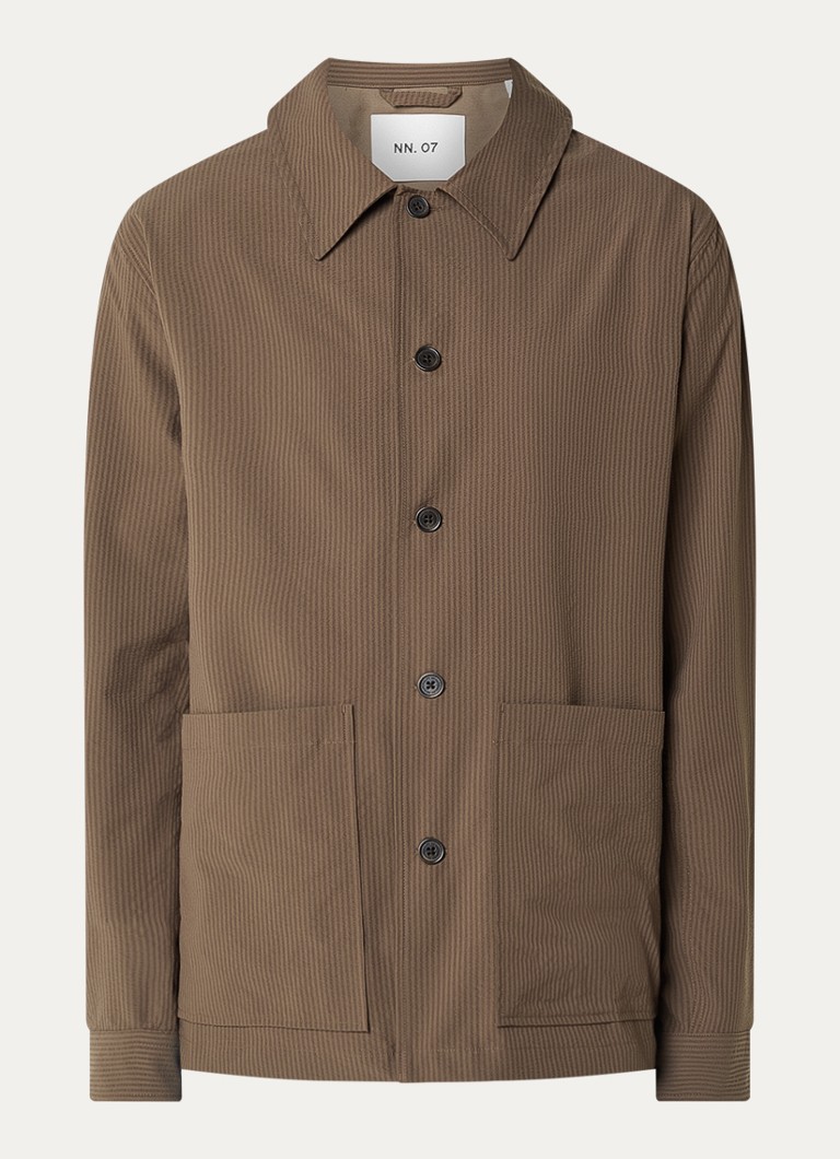 NN.07 Heren Overshirt met opgestikte zakken in de kleur Lichtbruin, maat: M