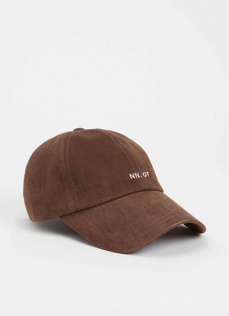 NN.07 Heren Pet met logoborduring in de kleur Donkerbruin, maat: OS