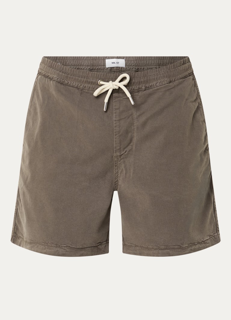 NN.07 Heren Gregor straight fit korte broek met steekzakken in de kleur Bruin, maat: M