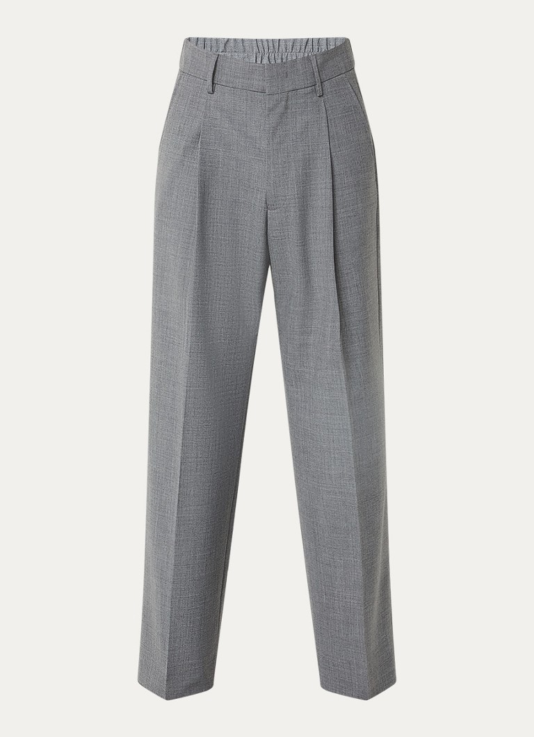 NN.07 Heren Kay straight fit pantalon in wolblend met steekzakken in de kleur Grijs, maat: 36/32