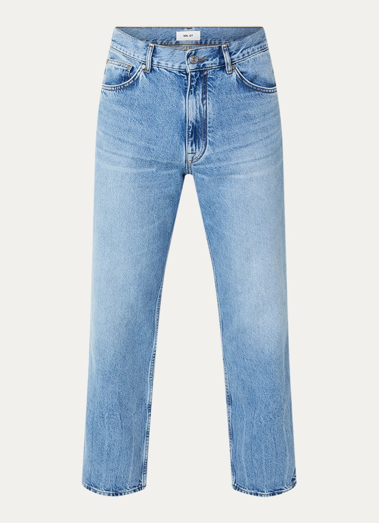 NN.07 Heren Otis straight leg jeans met lichte wassing in de kleur Indigo, maat: 36/32